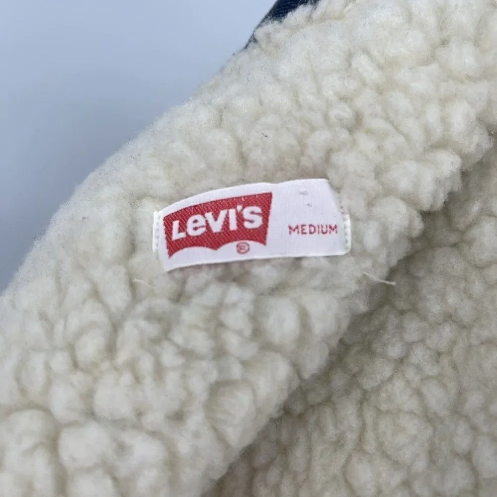 VTG 70s Levis Orange Tab  men’s sherpa Lined vest Made In USA Trucker Medium